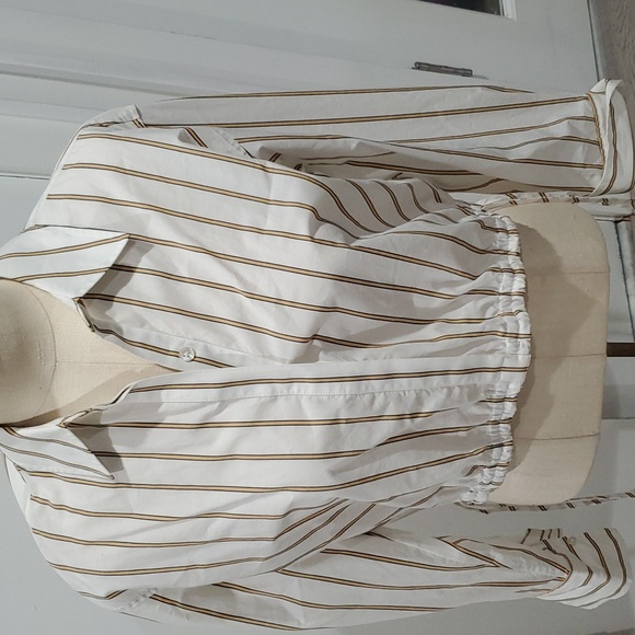 NWT Rails Ivory Daffodil Nicki Long Sleves Cropped Button Down Shirt S - Picture 2 of 8